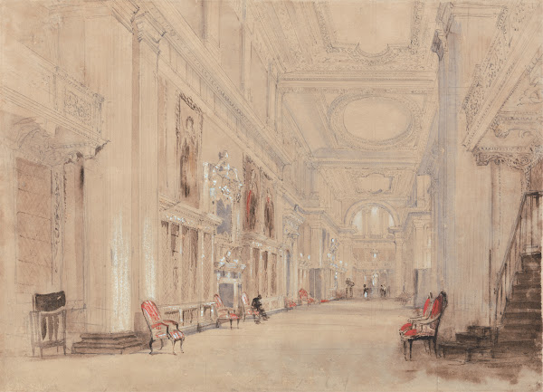 Long Library at Blenheim Palace mid 19th century