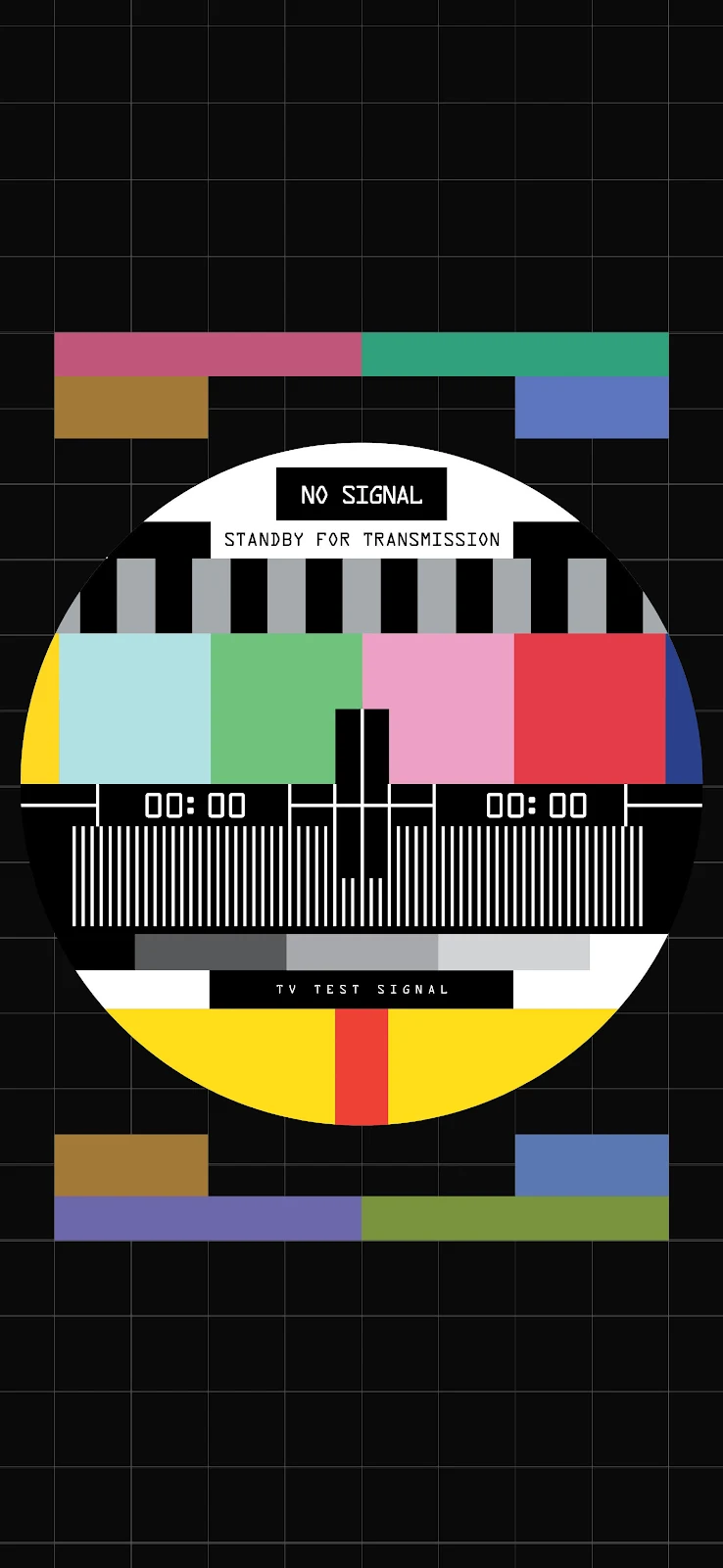 Tv Test Signal, No Signal, Retro Television, Color Bars 2K iPhone Wallpaper Background (2000x4334)