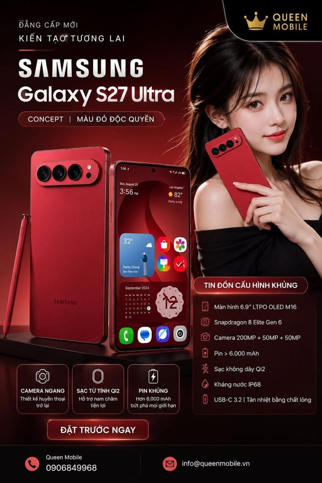 Samsung Galaxy S27 Ultra lộ concept màu đỏ gây tranh cãi, Samsung sắp quay lại thiết kế huyền thoại hay chỉ là bản dựng khiến fan thất vọng?