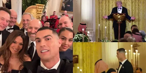 হোয়াইট হাউজের নৈশভোজে রোনালদো, ট্রাম্প বললেন, "আমার ছেলেও আপনার বিরাট ভক্ত"