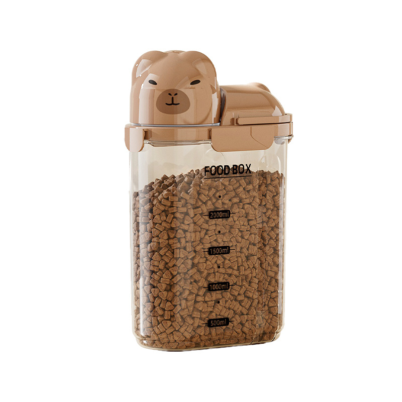 Storage container for pet food and groceries, 1–2 L