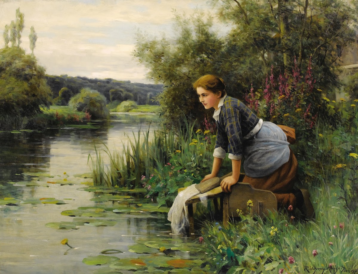 Laundress by the Waters Edge 1922