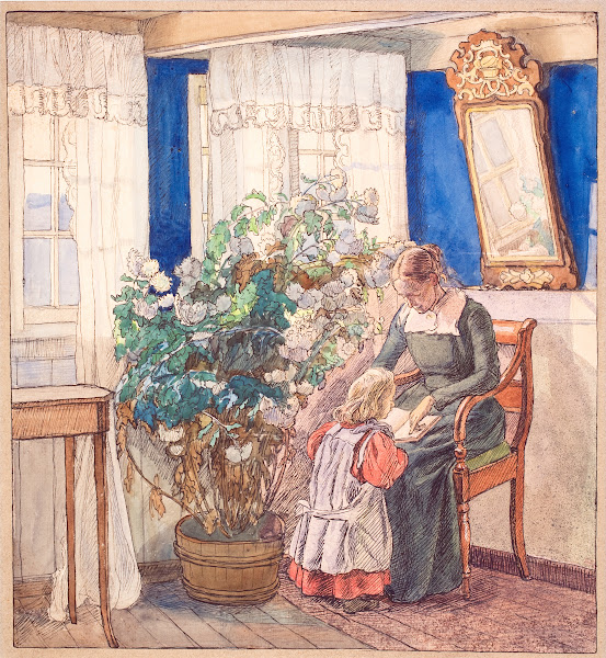 Moder og barn ser billeder Anna og Hans Syberg 1895   1896