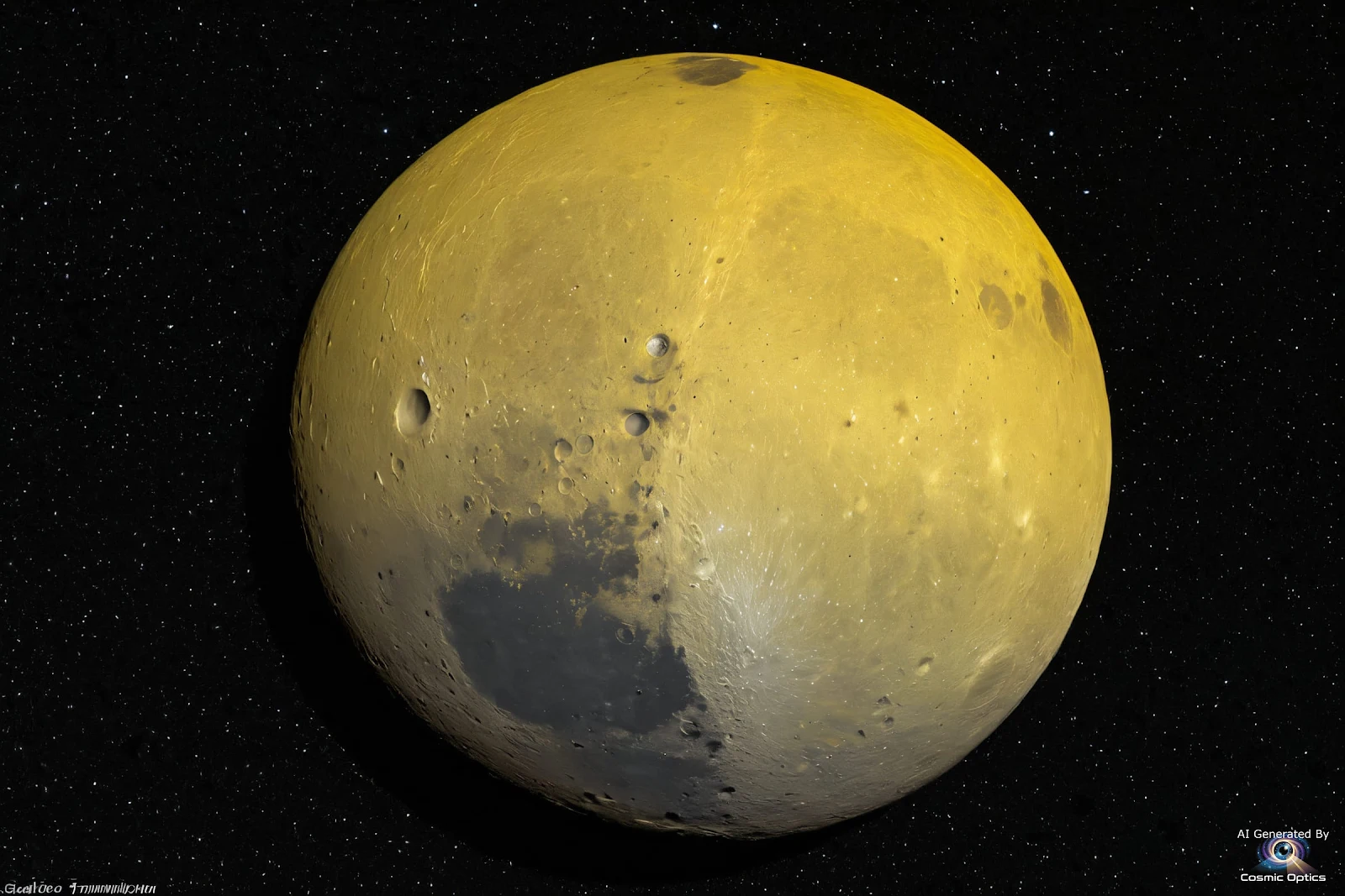 An authentic, standalone astrophotography snapshot of Jupiter's moon Io in deep space. A single, sol_00001