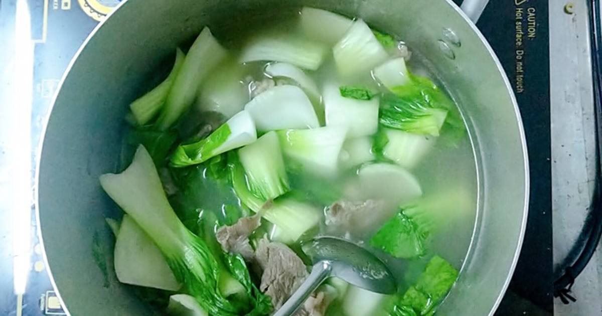 Canh cải thìa, bắp bò
