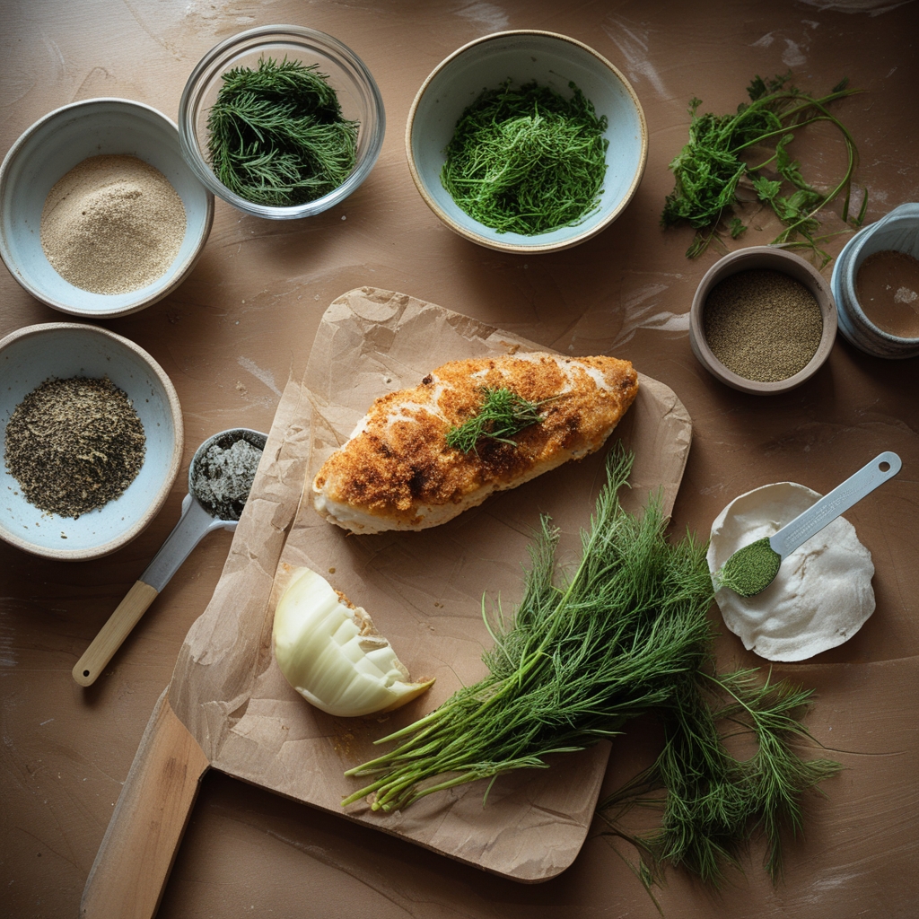 Ingredients for Crispy Dill Chicken Sandwich Recipe - Easy & Flavorful Homemade Meal