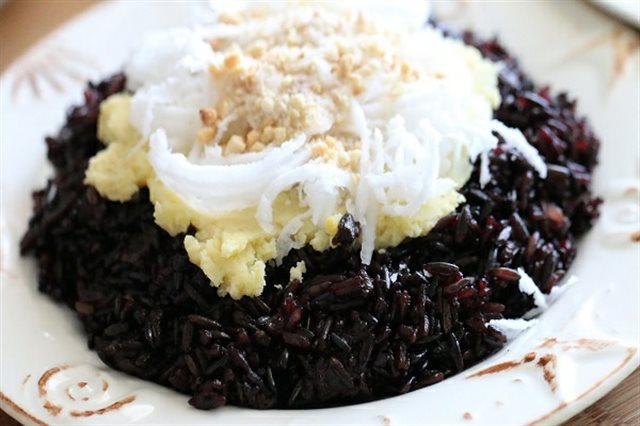 Xôi Nếp Cẩm Đậu Xanh Tán