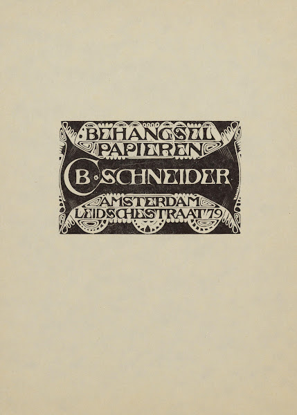 Annoncekaart voor CB Schneider Behangselpapieren Leidschestraat 79 Amsterdam 192