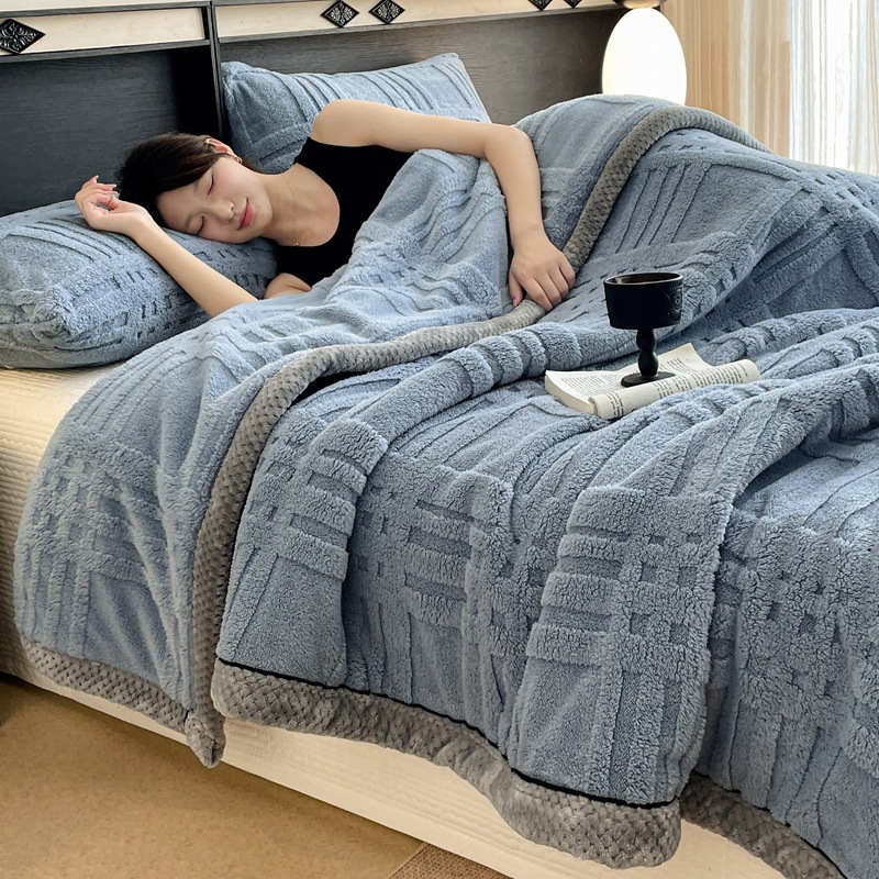 Soft Coral Fleece Living Blanket, Double-Sided, Various Sizes