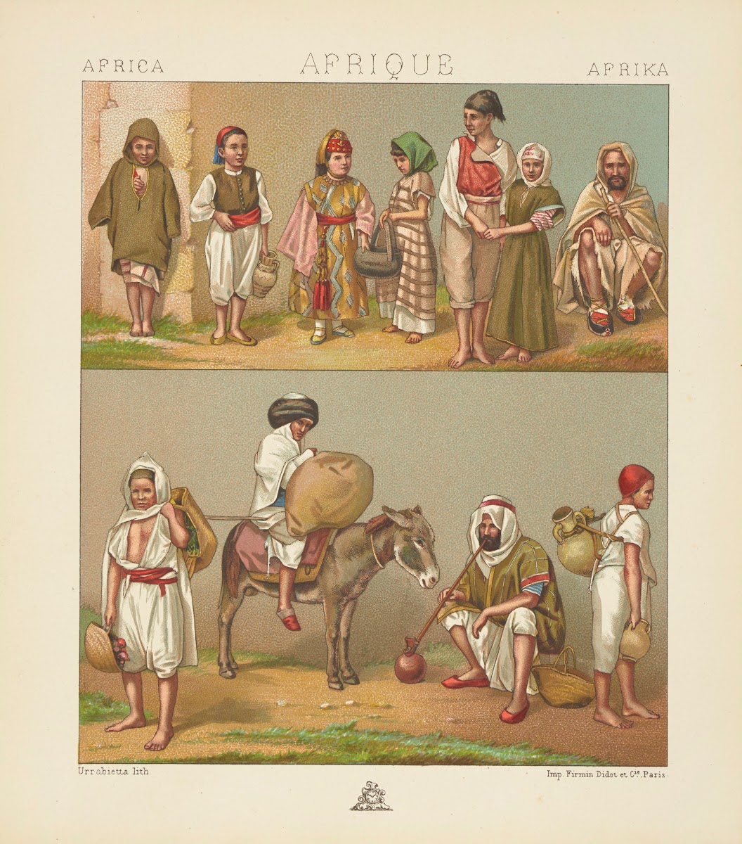 Algérie et Tunisie  costumes populaires  les enfants 1876 1888