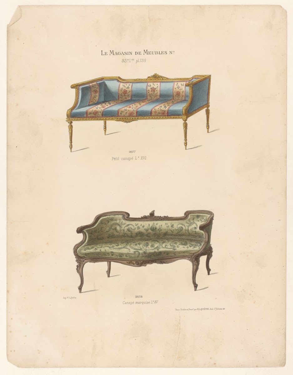 Petit canapé Ls XVI  Canapé marquise Ls XV 1832   1904