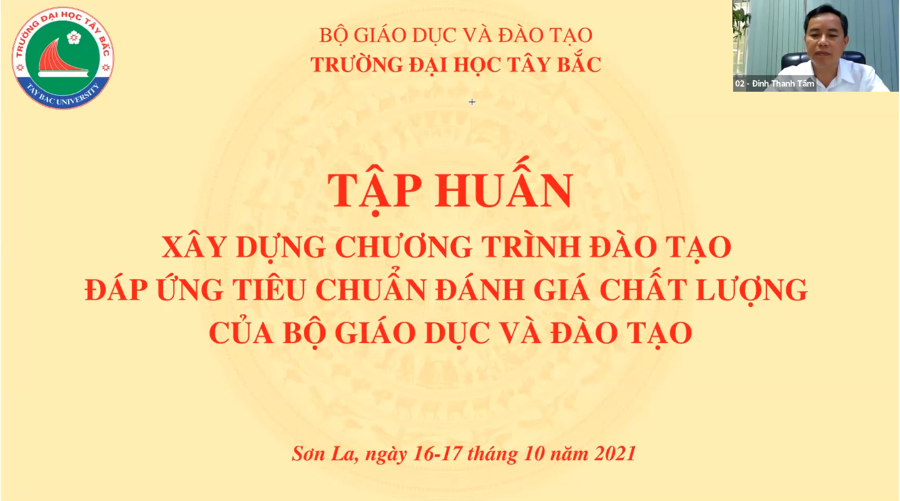 Trường Đại học Tây Bắc tổ chức thành công khóa tập huấn “Xây dựng chương trình đào tạo đáp ứng tiêu chuẩn đánh giá chất lượng của Bộ Giáo dục và Đào tạo”