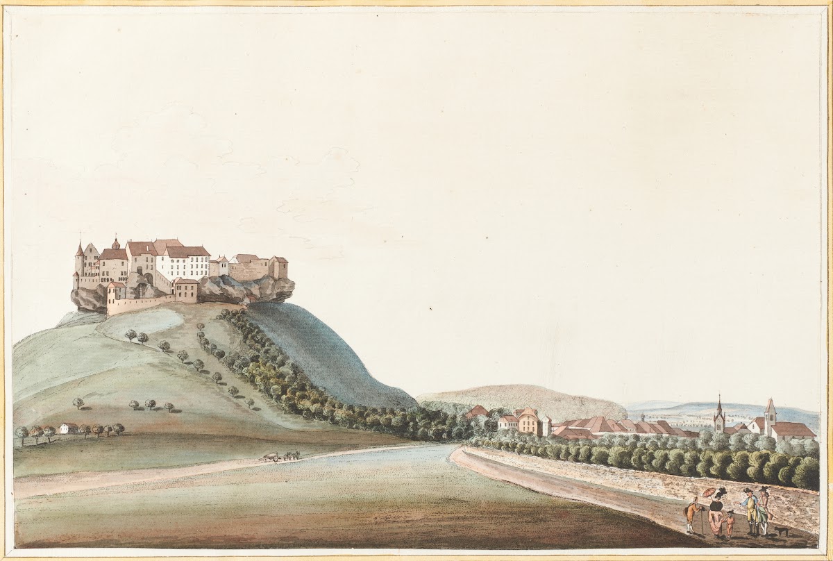 Vue du Chateau de Lenzbourg dans le Canton de Berne 1915 1945
