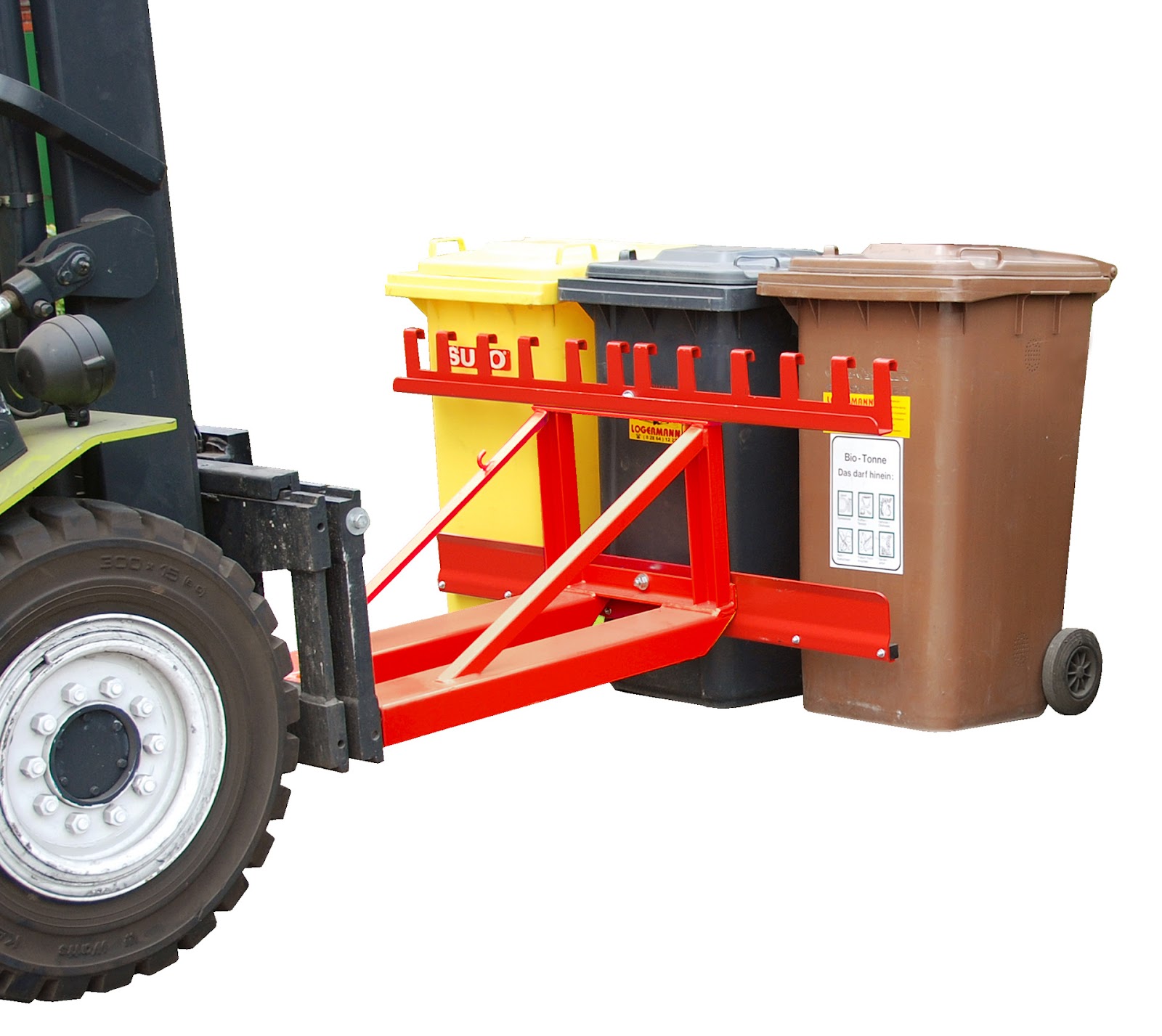 Afvalcontainer-Heffer MH-III, gelakt, Vuurrood
