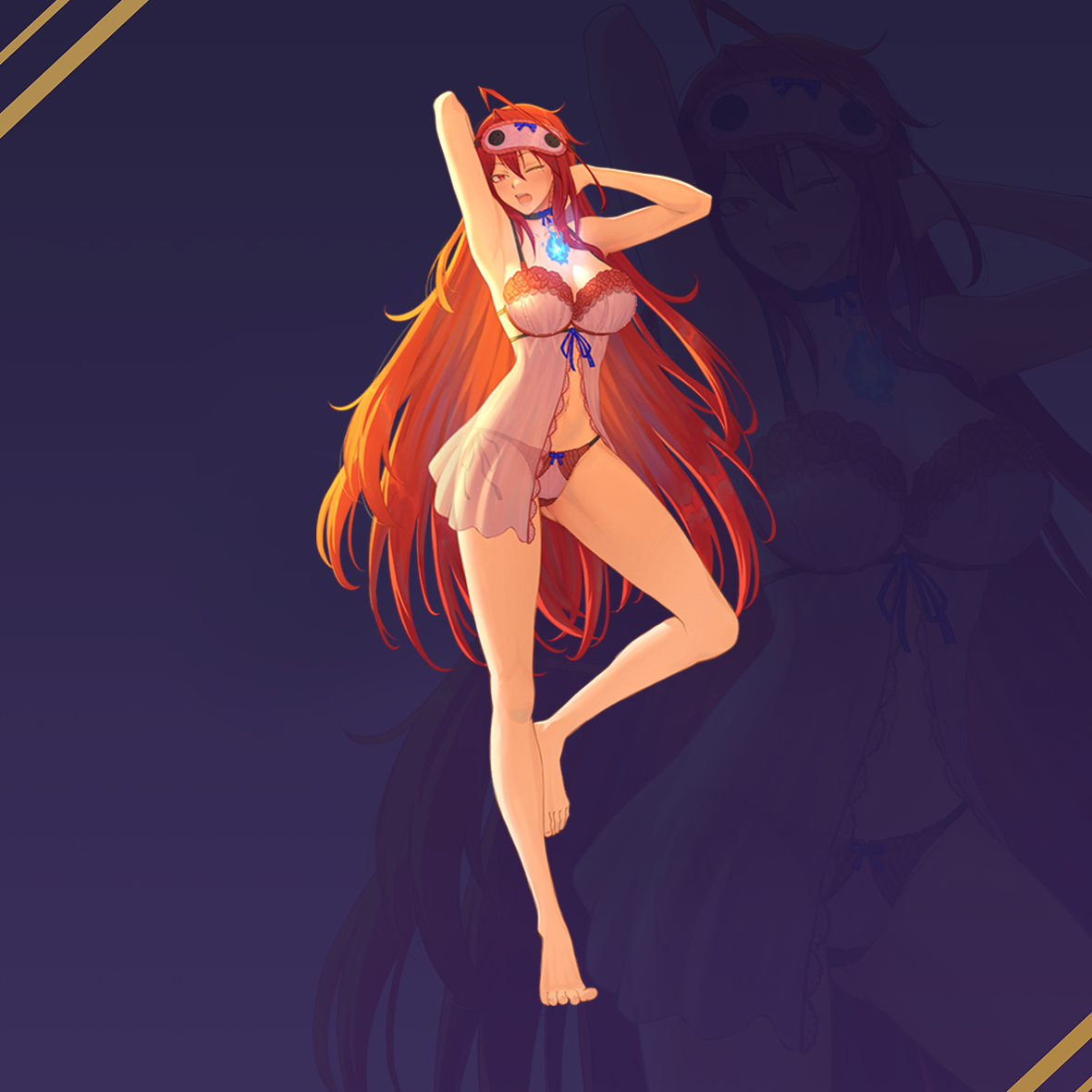 Elizabeth Rose Bloodflame Pajama Lingerie Standee by Pawz212