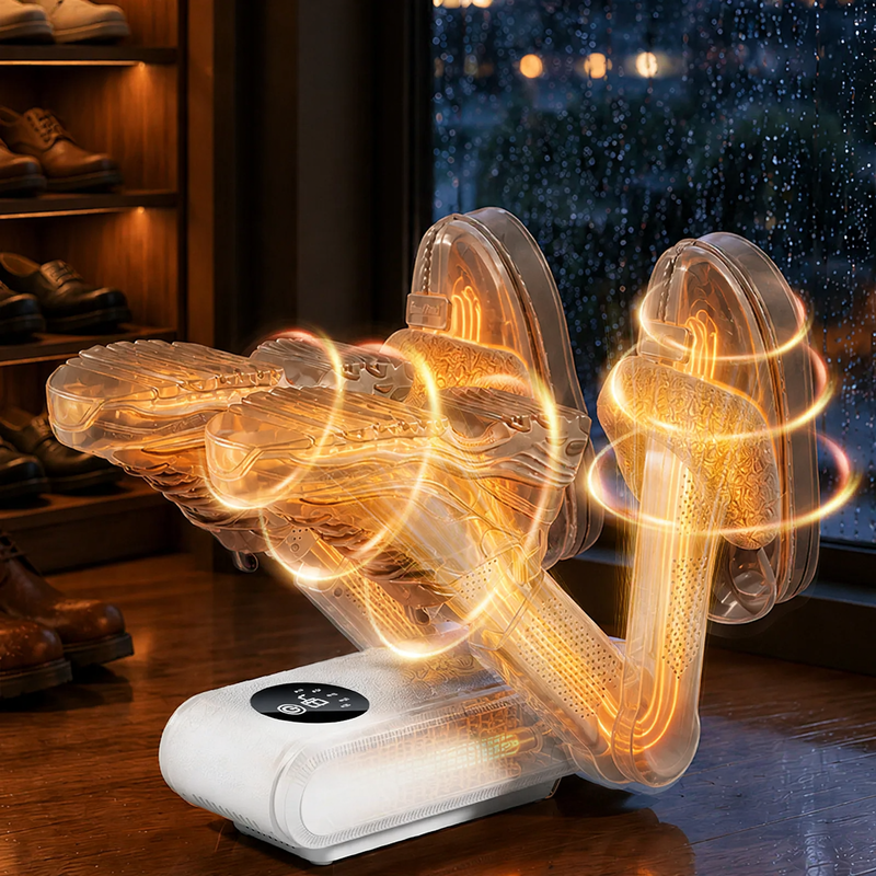 Foldable electric shoe dryer with timer and heating function