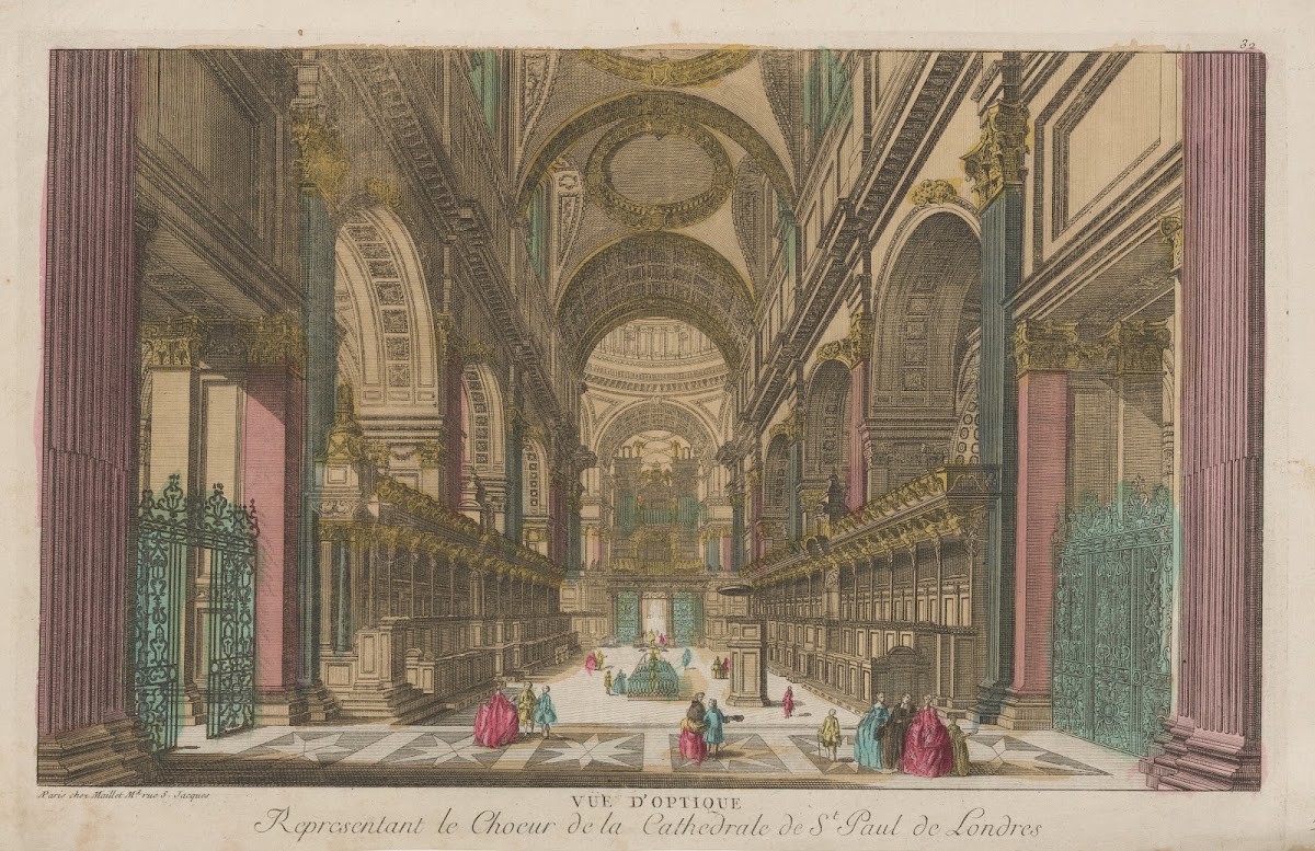 Optical View representing the choir of St Pauls Cathedral in London 1750