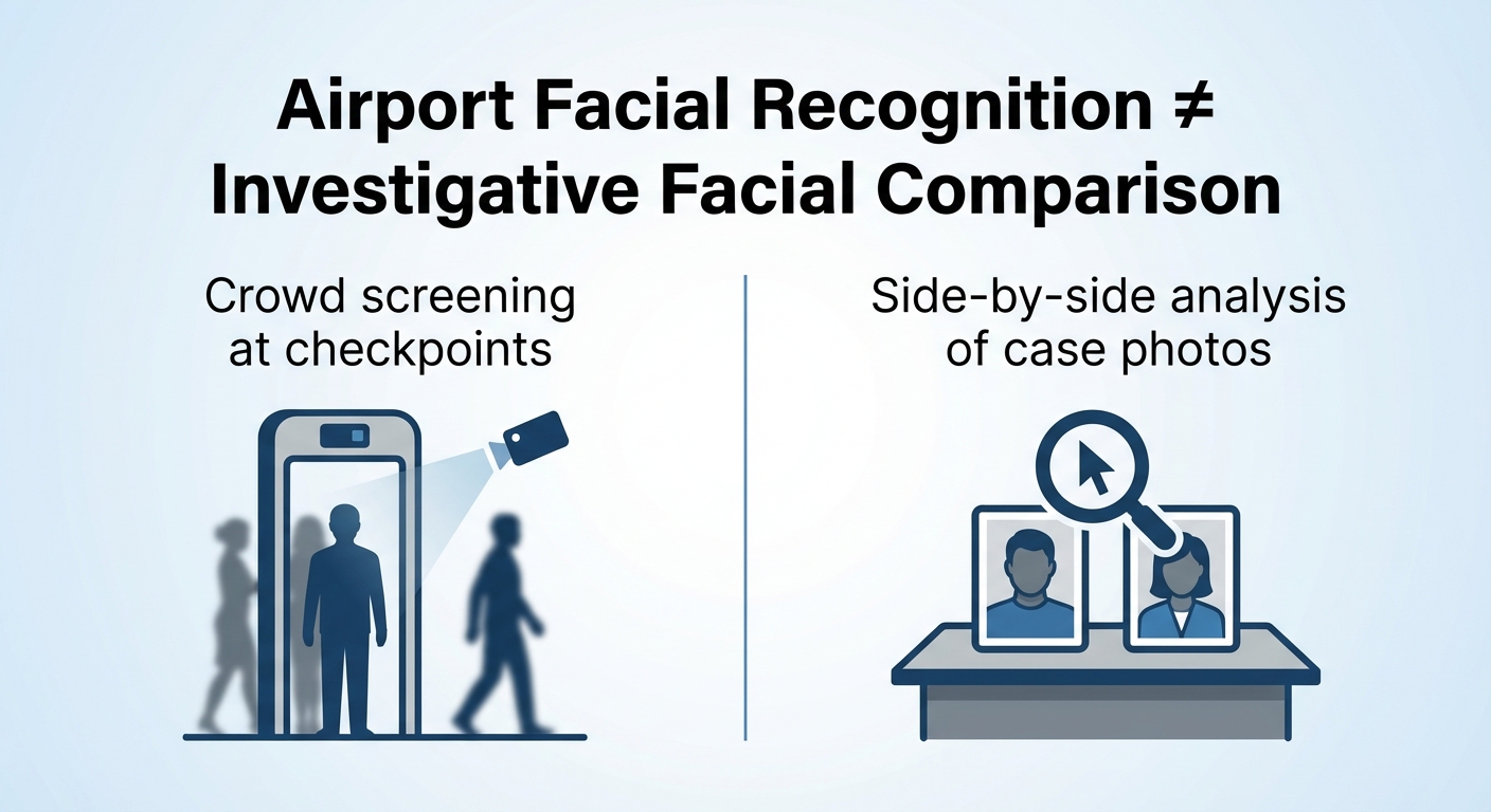 Airport Face Scans vs. Investigative Facial Comparison: What's Actually Different