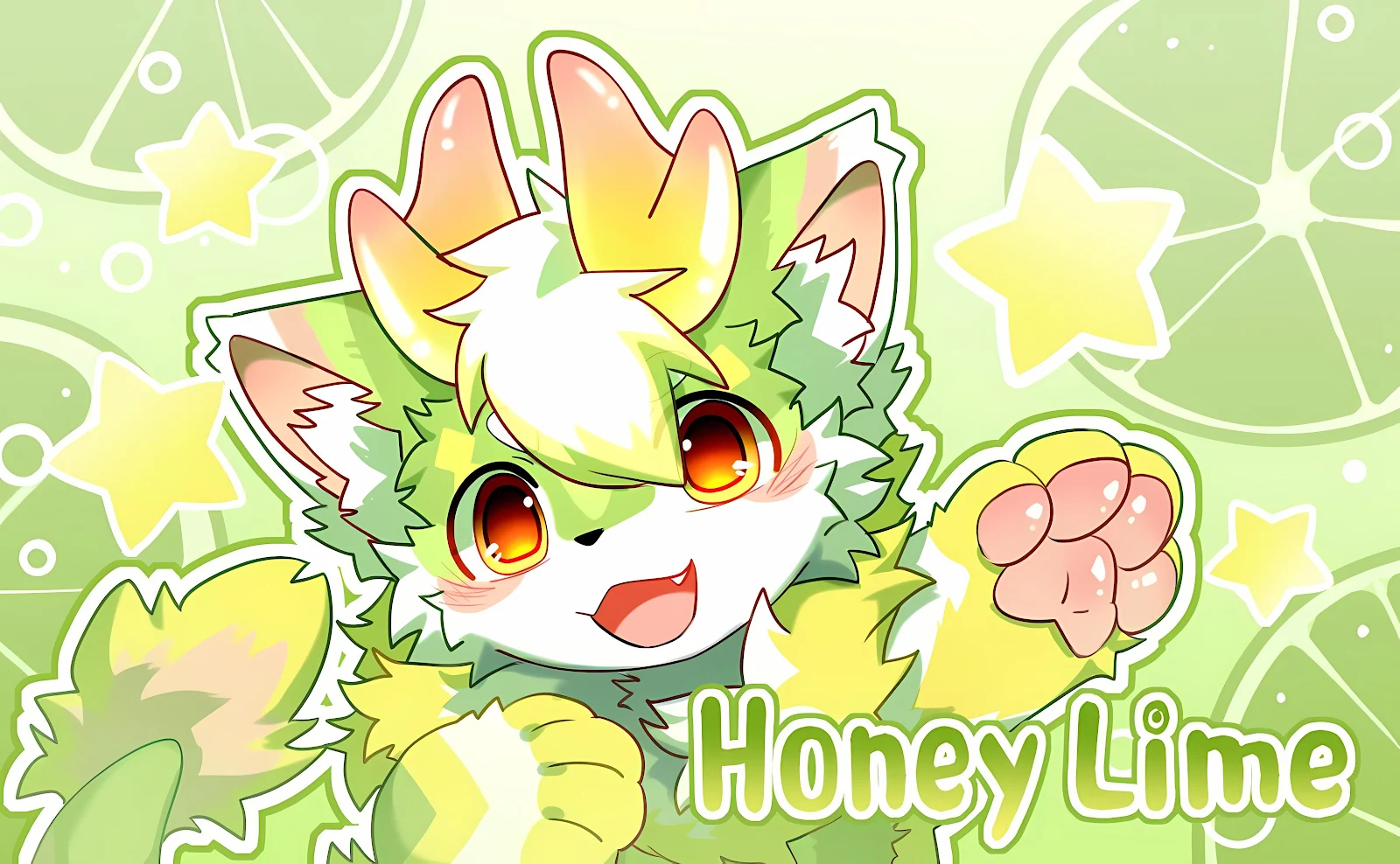 Cute Green Lime Furry Mascot - Digital Furry Art 4K Wallpaper (4856x3000)