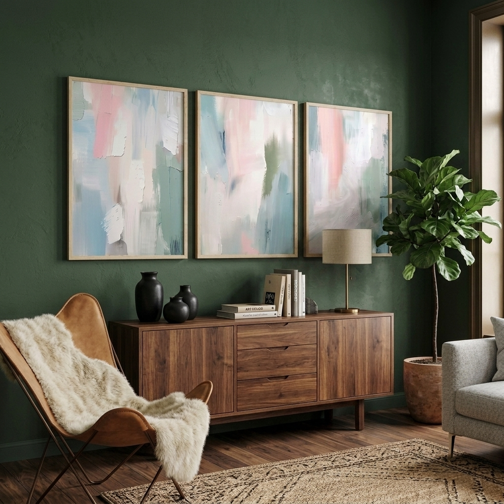Abstract Pastel Impressions 3-Piece Canvas Wall Art Set UK