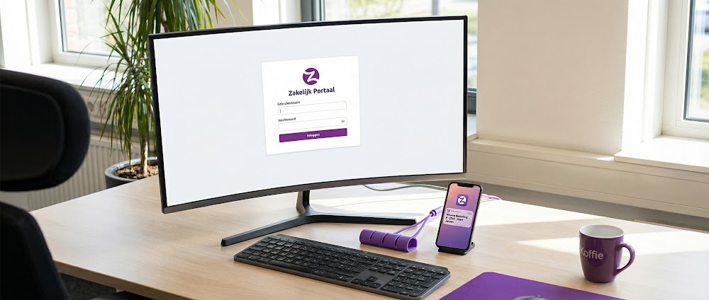 Zakelijk Portaal Login op Computer Monitor