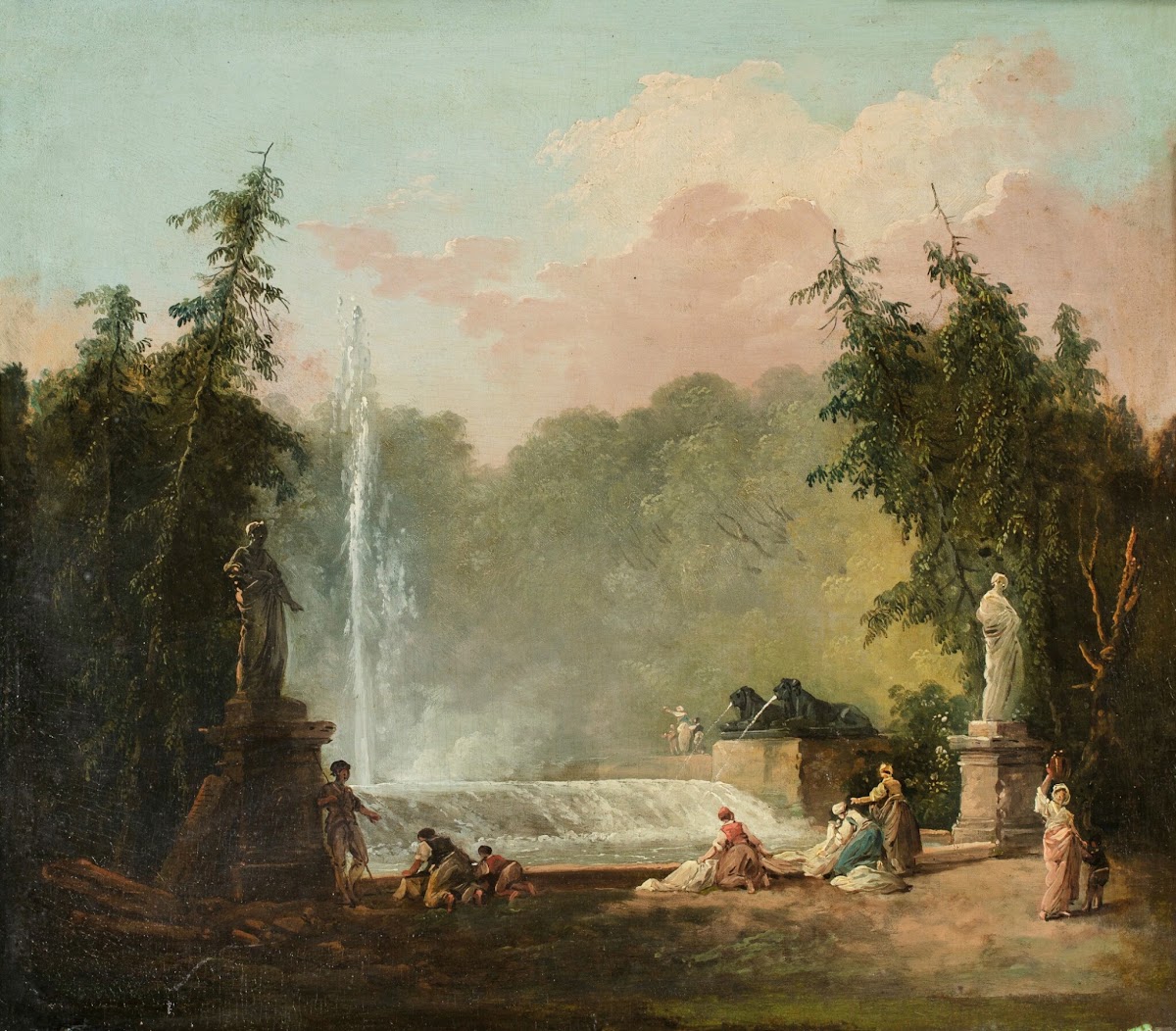 A fountain in a park