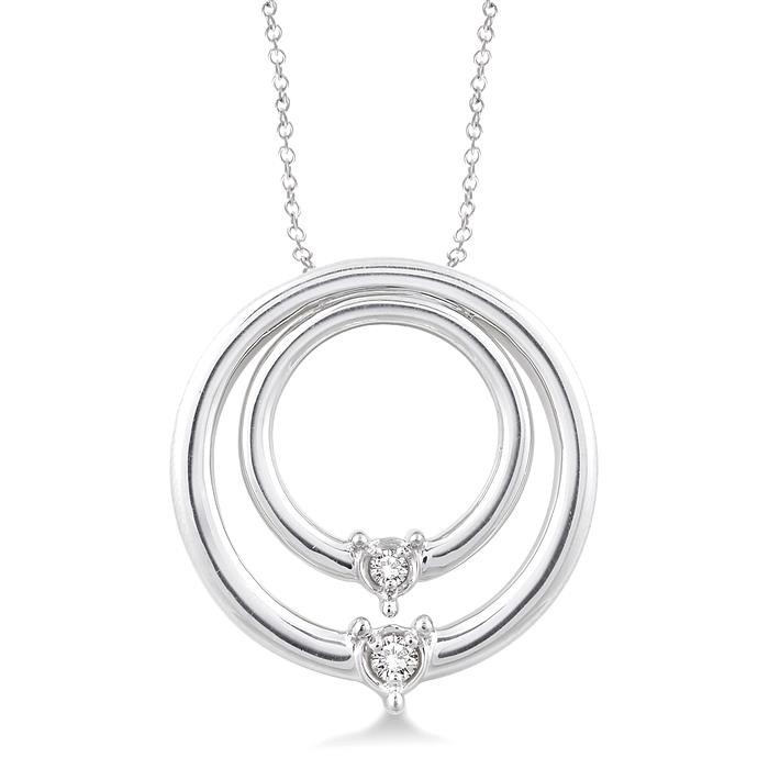 Silver Circle Diamond Pendant