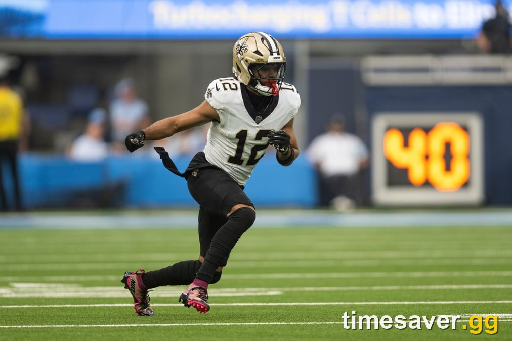 Chris Olave, New Orleans Saints wide receiver, one of the five Madden NFL 27 Hispanic Heritage Month players