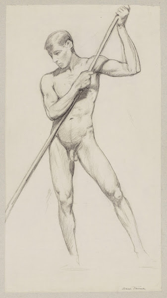 Nude  Man Leaning on a Stick 1890