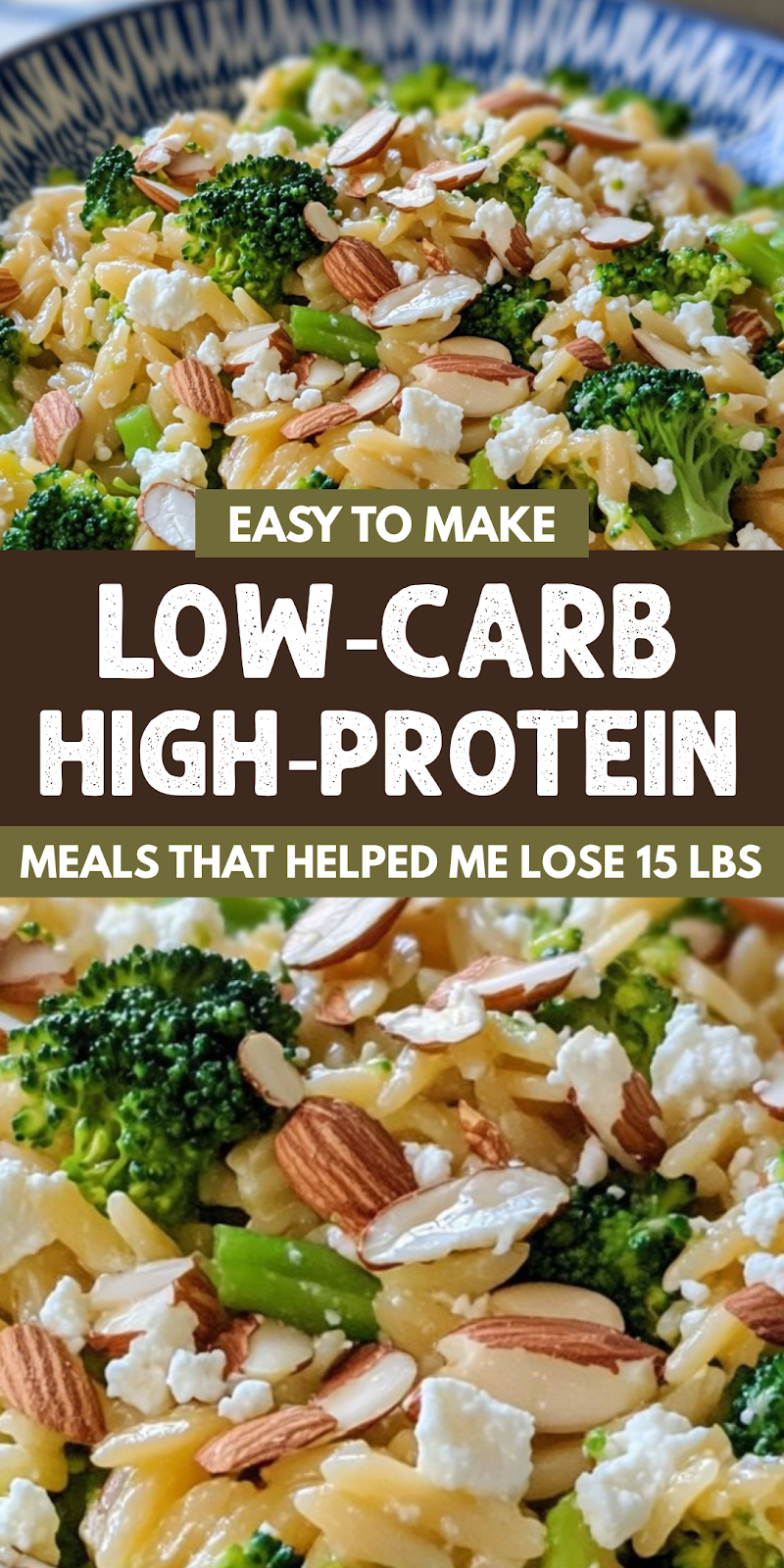 Zesty Lemon Feta Orzo with Broccoli & Crunchy Almonds