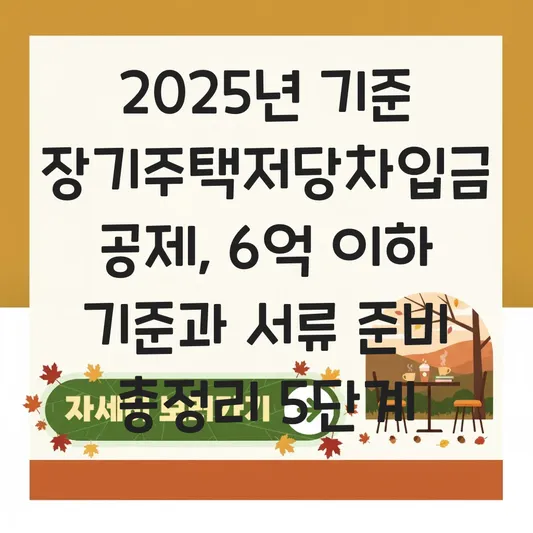장기주택저감차입금 이자상환액 공제 대상 주택 가격 6억 이하 기준 및 서류 준비 대표 이미지