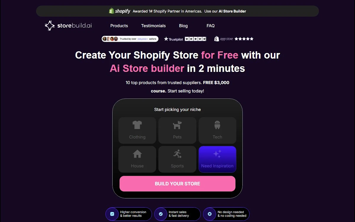 Captura de Storebuild.ai
