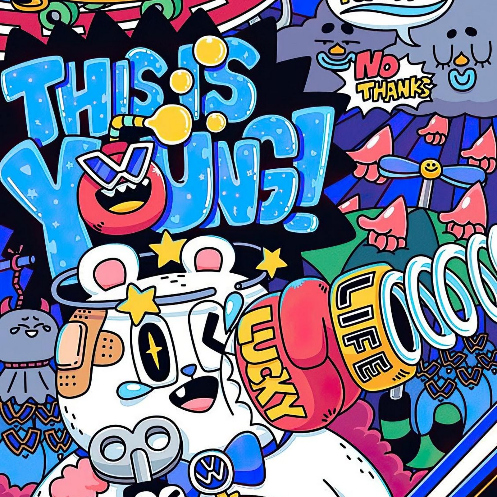 Download Cartoon Art, Graffiti, Street Art, Illustration Full HD iPhone