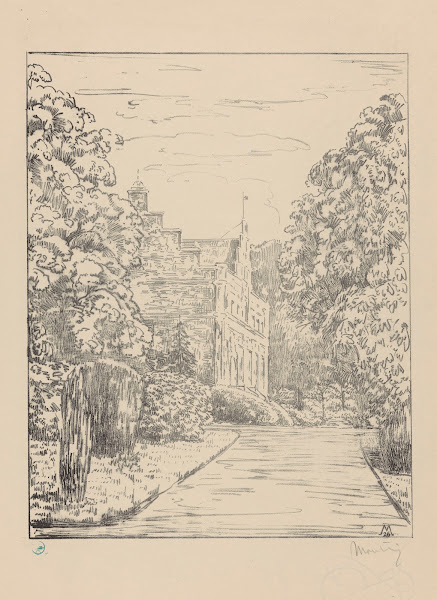 Gezicht op jachthuis Ter Horst vanaf oprijlaan Huis ter Horst 1929
