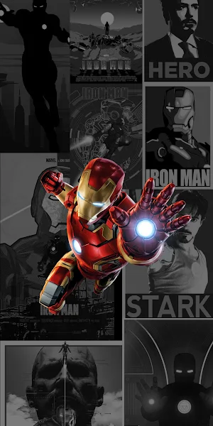 Iron Man Superhero Movie Collage 2K iPhone Wallpaper Background