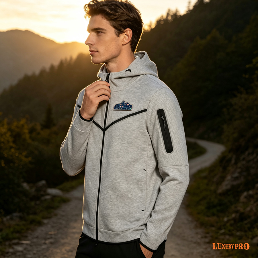 2D Fleece Full-Zip Windproof Hoodie