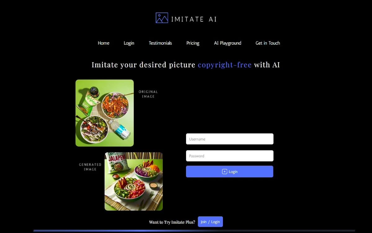 Captura de Imitate AI