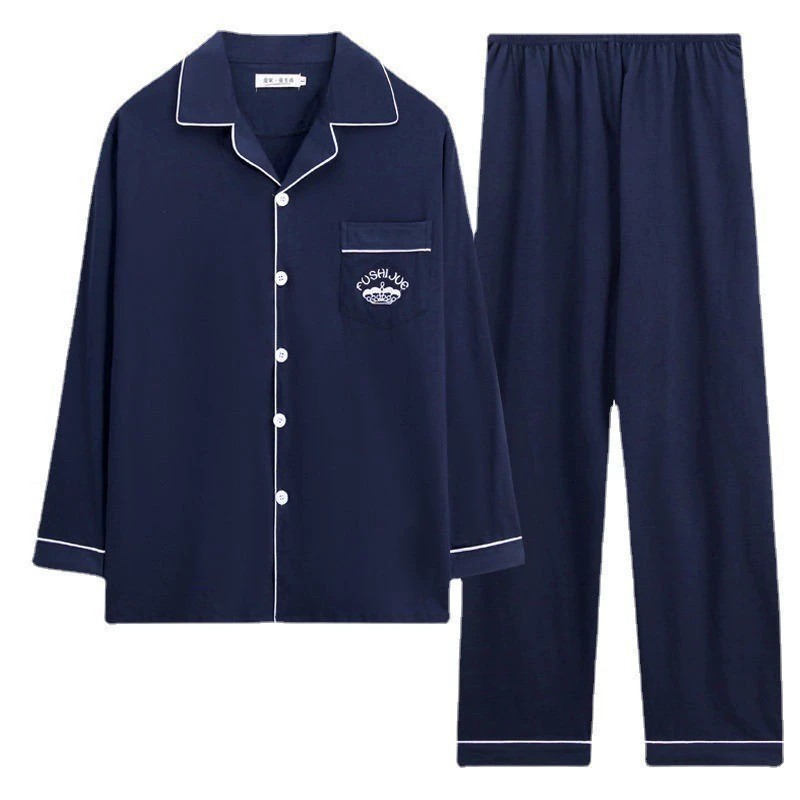 Herren-Pyjama-Set aus reiner Baumwolle, kariert