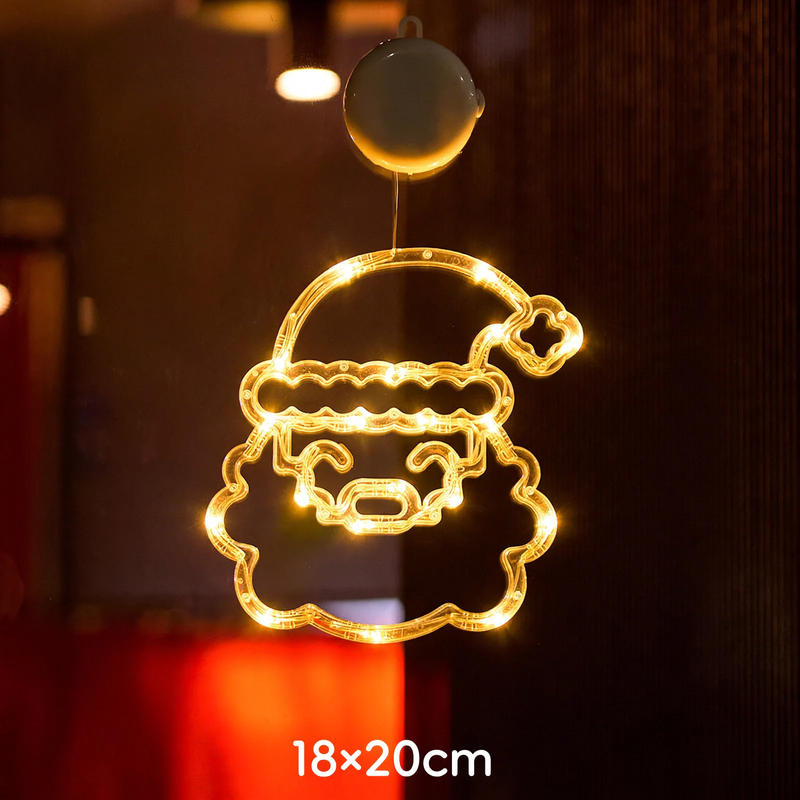 LED-Fensterleuchte mit Saugnapf, weihnachtliches Design