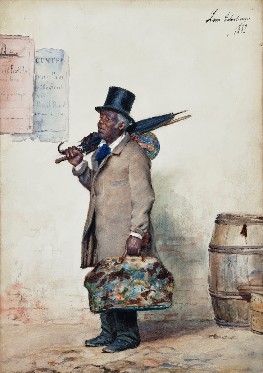 A Black Man Carrying a Carpet Bag Going Home to Georgia 1882