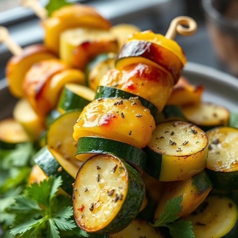 Garlic Butter Zucchini Skewers Perfect for Summer Grilling: Easy, Sizzling, Homemade