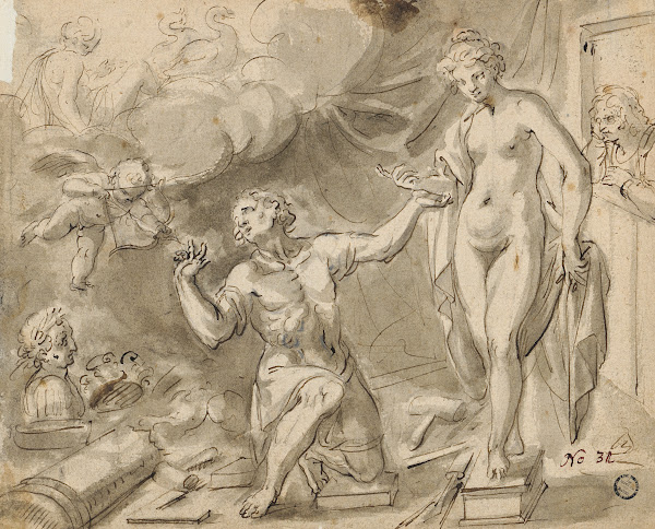 Pygmalion falls in love with his statue
