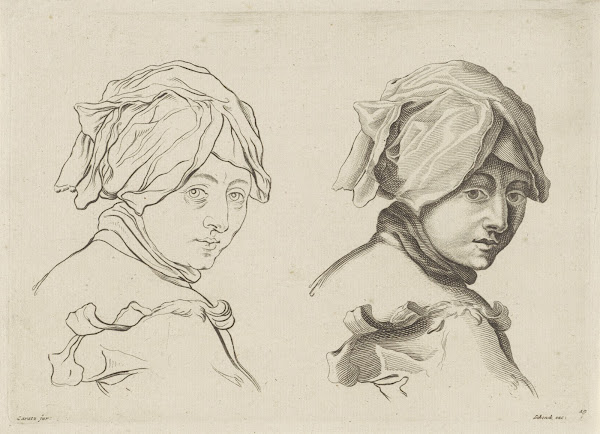 Study of the head of a young woman wearing a headscarf 1675   1711
