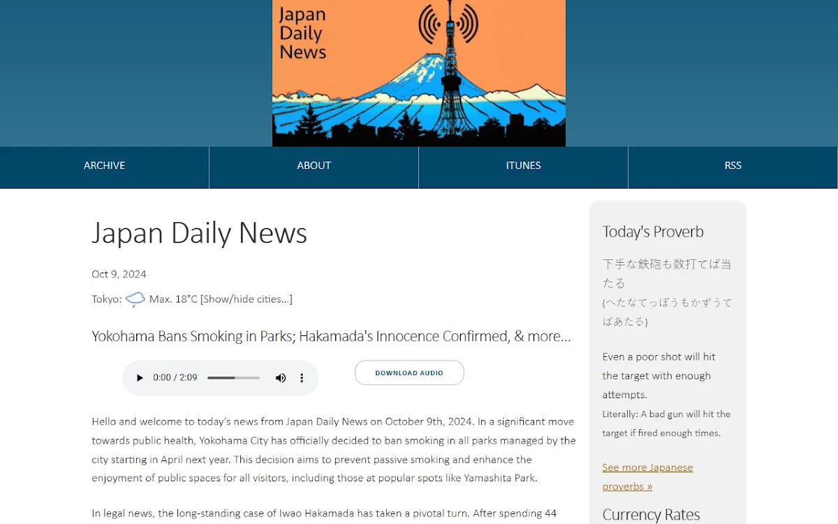 Captura de Japan Daily News
