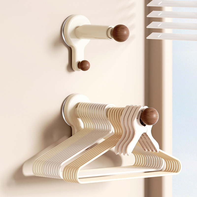 Wall-mounted laundry hanger, extendable, no drilling