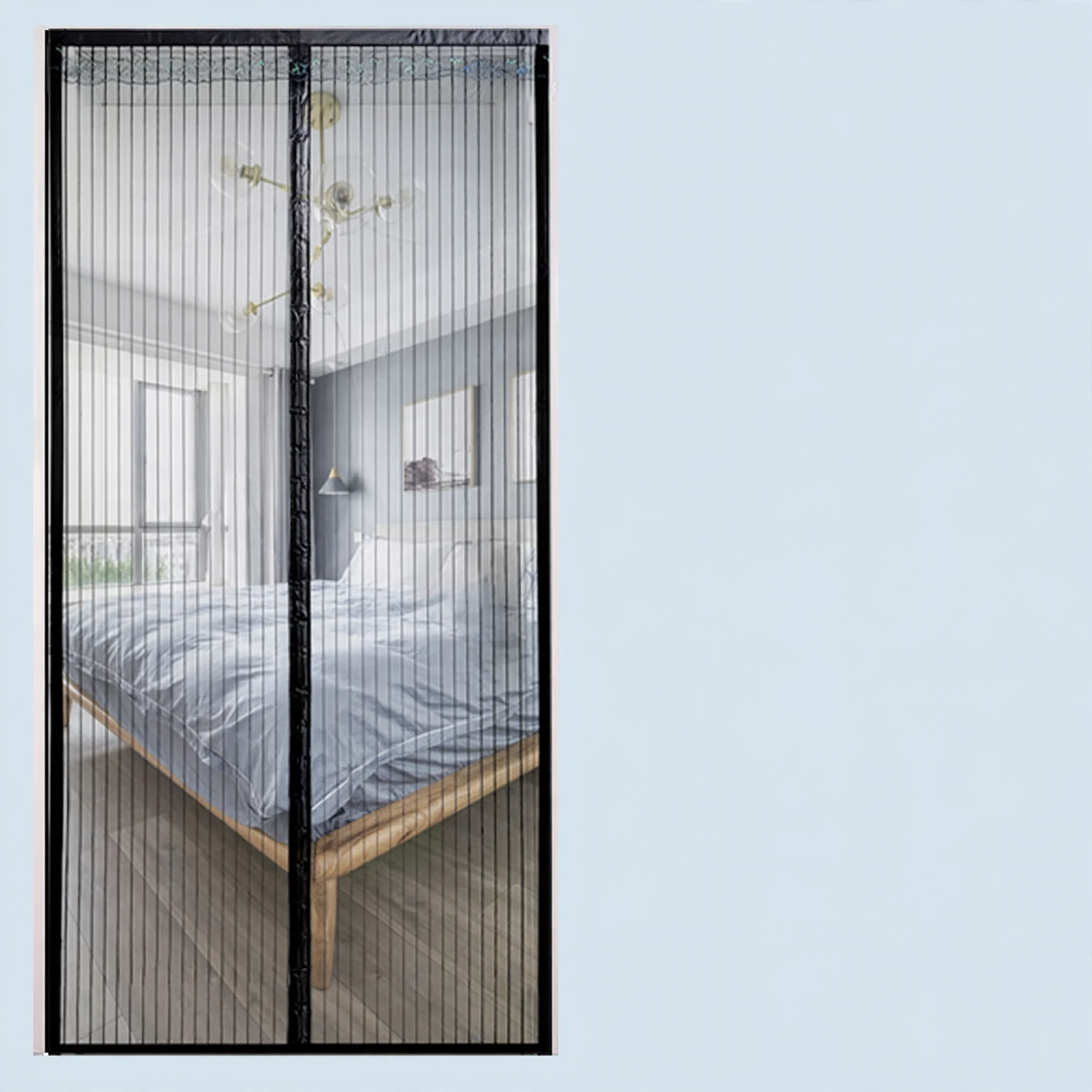 Magnetic fly screen door curtain