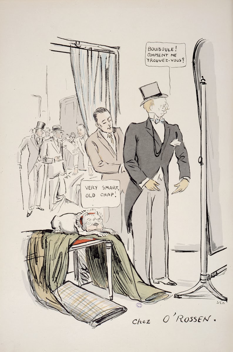 Boni de Castellane et le chien Bouboule chez le tailleur O Rossen 1927