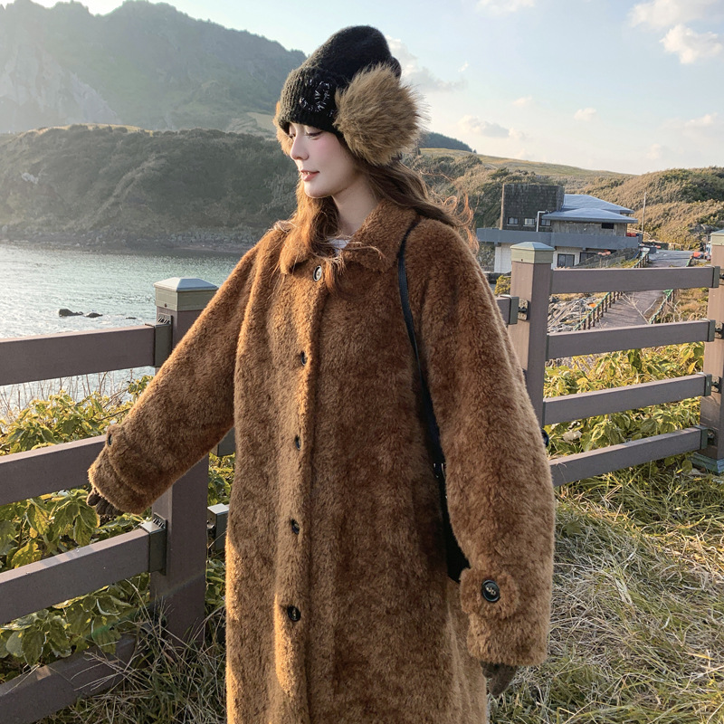 Women's Lambskin Imitation Coat, Long