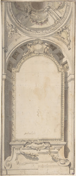 Architectural Design with an Altarpiece Framed in a Niche and Surmounted by a Do