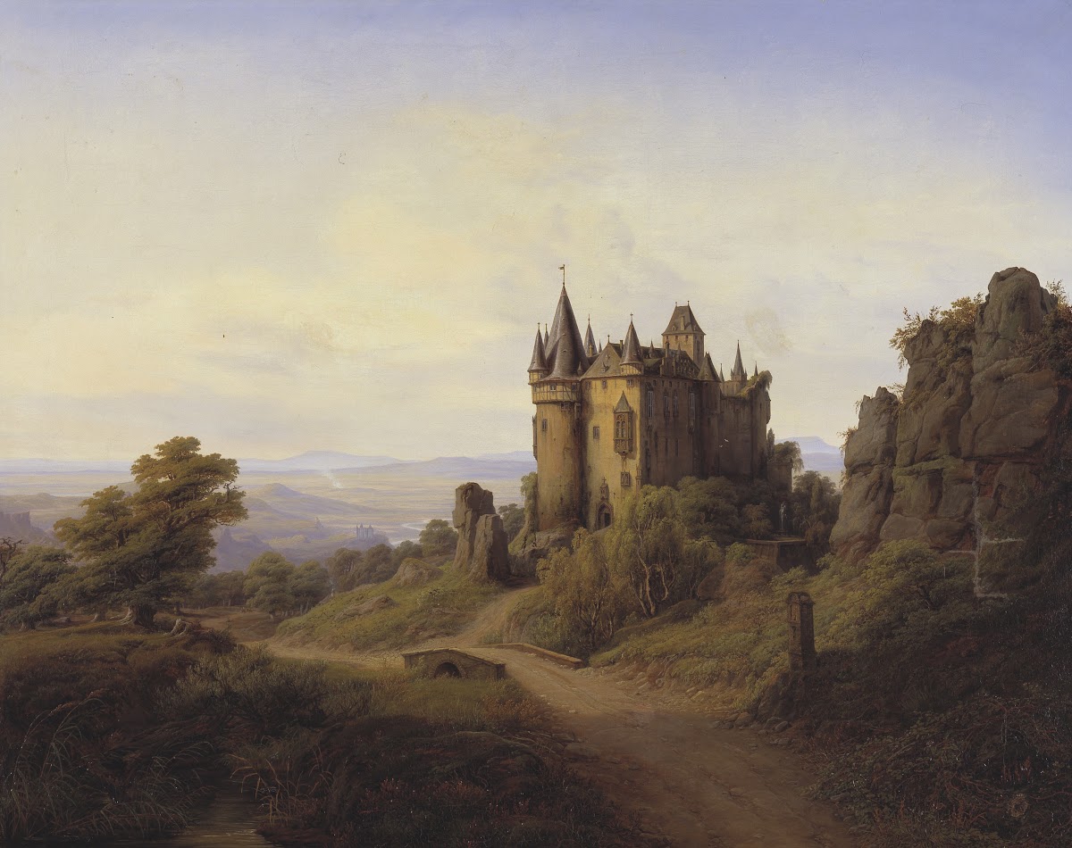 Slottet Büresheim ved Eifelfloden 1838
